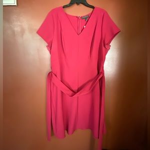 Lane Bryant Fuschia dress with *pockets* with belt. 16